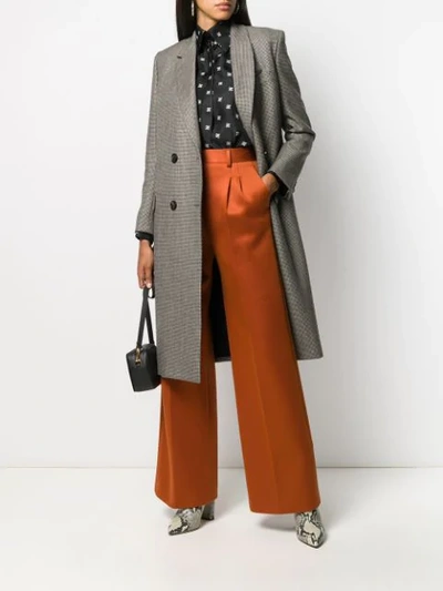 Shop Fendi Double Breasted Coat In Brown