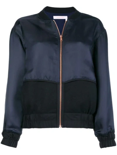 Shop See By Chloé Contrast Bomber Jacket - Blue
