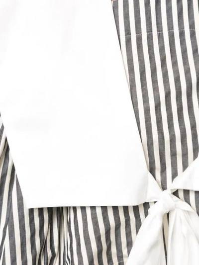 Shop Vaquera 'sailor' Striped Blouse In Black/ivory