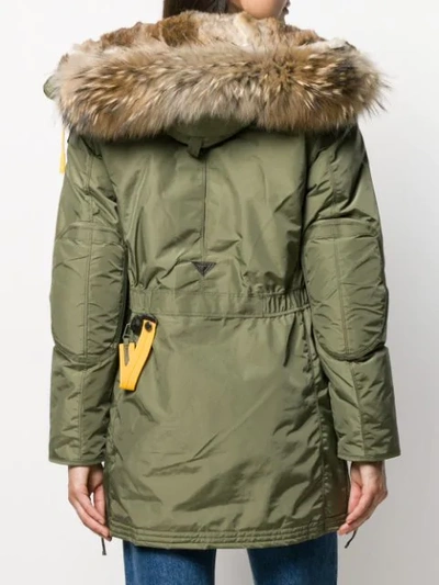 Shop Parajumpers Fur Trim Hood Parka In Green