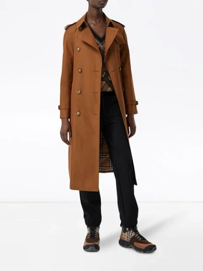 Shop Burberry The Waterloo Trench Coat In Brown
