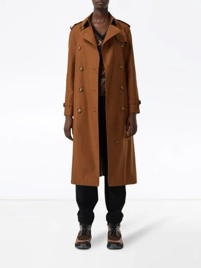 Shop Burberry The Waterloo Trench Coat In Brown