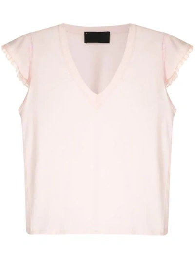 Shop Andrea Bogosian Lace Trimming Pleasure T-shirt In Pink