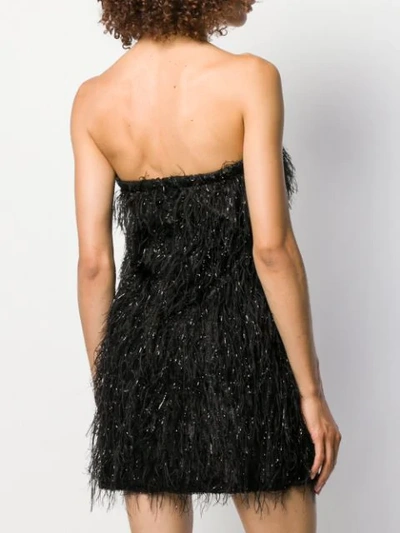 Shop Federica Tosi Fringed Mini Dress In Black