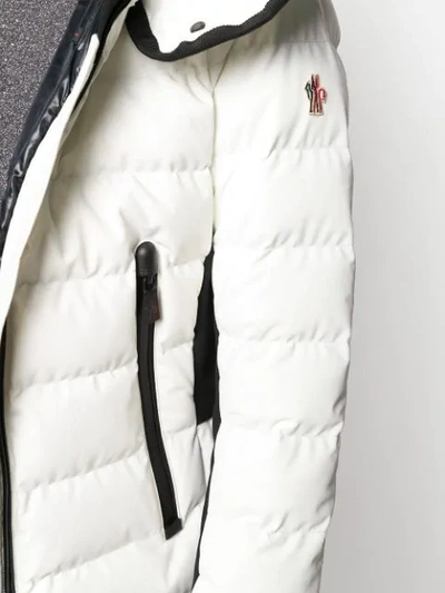 Shop Moncler Hooded Puffer Coat In White