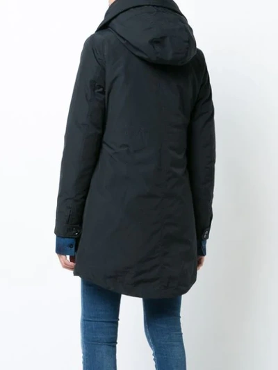 Shop Woolrich Layered Down Parka Coat In Blue