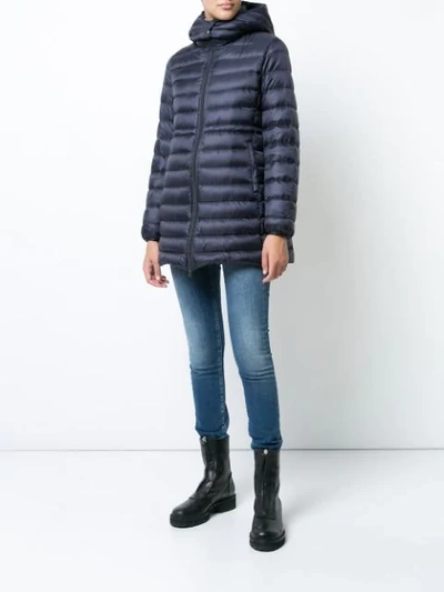 Shop Woolrich Layered Down Parka Coat In Blue