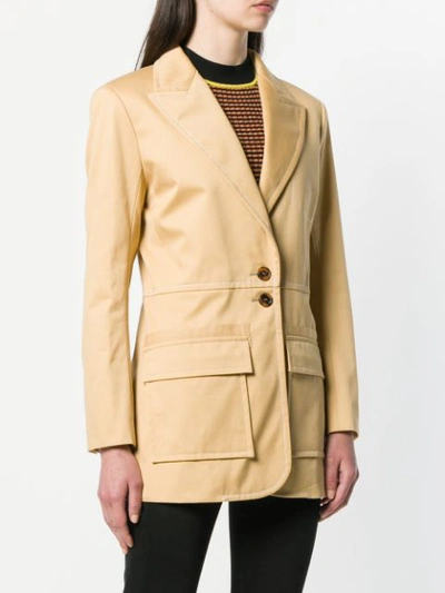 Shop Chloé Longsleeved Buttoned Up Jacket In Neutrals