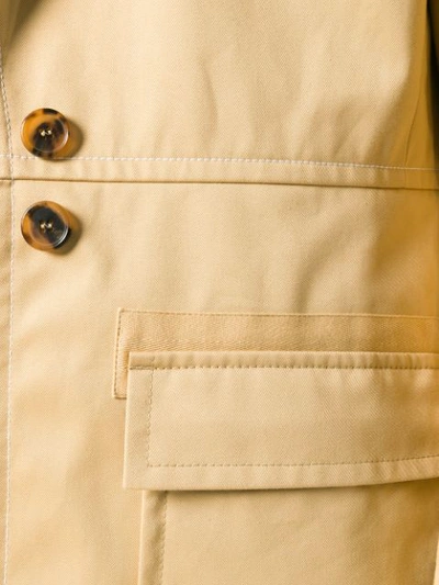 Shop Chloé Longsleeved Buttoned Up Jacket In Neutrals