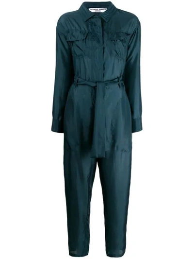 Shop Katharine Hamnett Eleanor Silk Boiler Suit In Green