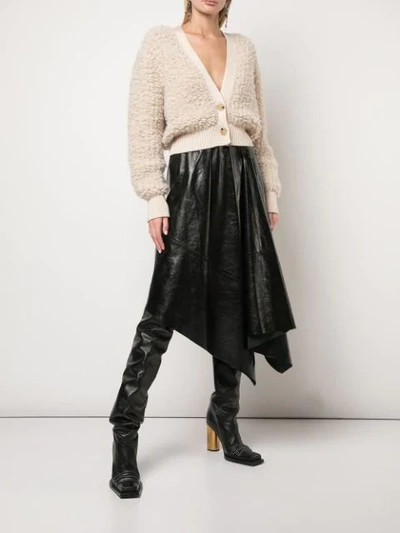 Shop Proenza Schouler Asymmetrical Leather Skirt In Black