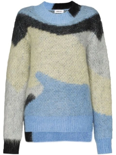 Shop Ambush Geometric Pattern Knitted Sweater In Blue