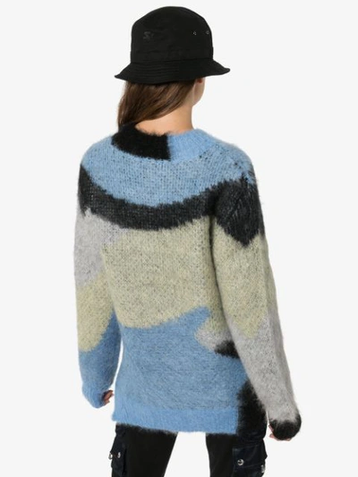 Shop Ambush Geometric Pattern Knitted Sweater In Blue