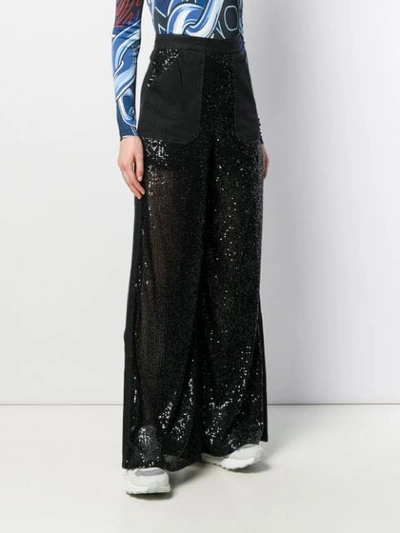 Shop Pinko Parker Plus Palazzo Trousers In Black