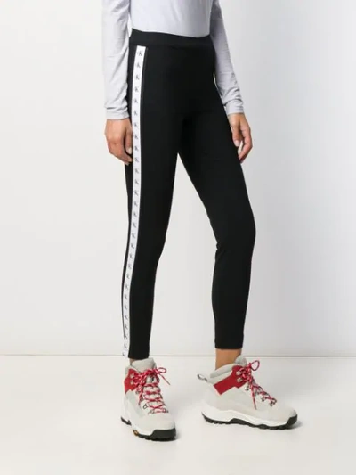 Shop Calvin Klein Jeans Est.1978 Logo Stripe Leggings In Black