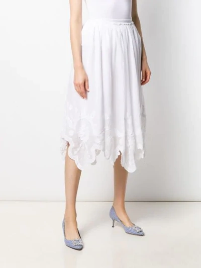 LOVE SHACK FANCY SKYLA MIDI SKIRT - 白色