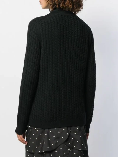 Shop Alessandra Rich Cable Knit Cardigan In Black