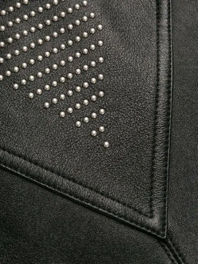 Shop Saint Laurent Studded Leather Skirt In Black