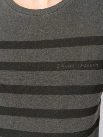 Shop Saint Laurent Striped Short In Grey