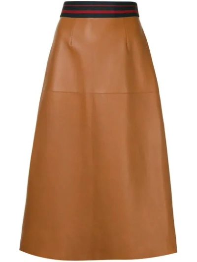 Shop Inès & Maréchal Sports Rib A-line Skirt - Brown