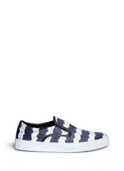 Shop Mother Of Pearl 'a Achilles' Bloom Print Satin Leather Trim Slip-ons