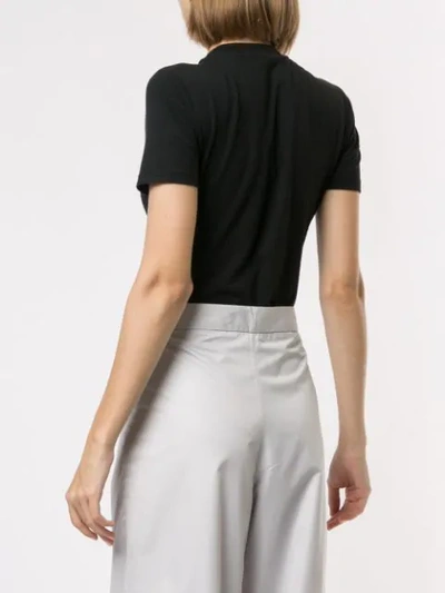 Shop Alexander Wang T Short-sleeve Fitted Bodysuit In Black