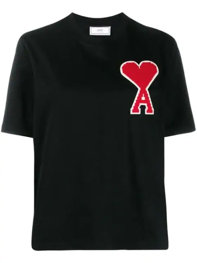 Shop Ami Alexandre Mattiussi Big Ami Coeur Patch T-shirt In Black