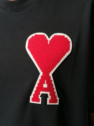 Shop Ami Alexandre Mattiussi Big Ami Coeur Patch T-shirt In Black