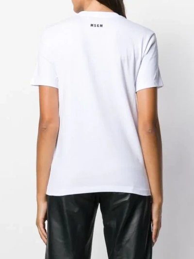 Shop Msgm "university Of Youth" Print T-shirt In 01 White