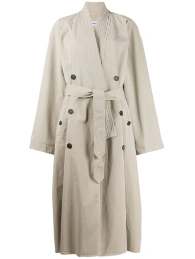 Balenciaga Cotton-twill Trench Coat In Neutrals |