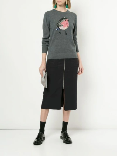 Shop Markus Lupfer Sequinned Sweater In Grey