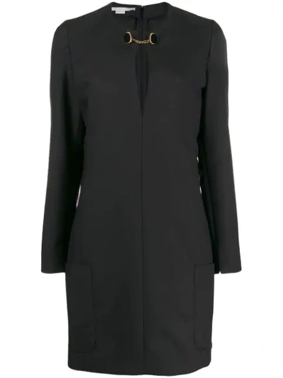 Shop Stella Mccartney Chain Strap Shift Dress In Black