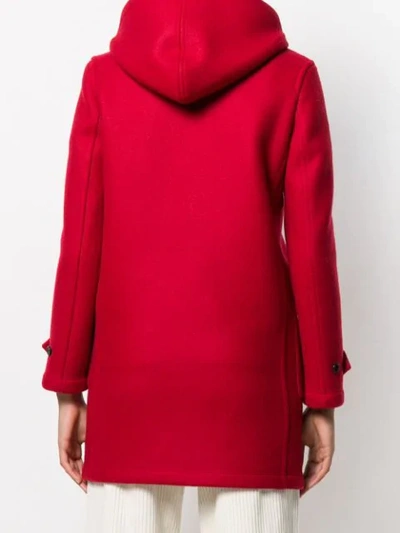 Shop Saint Laurent Trenca Duffle Coat In Red