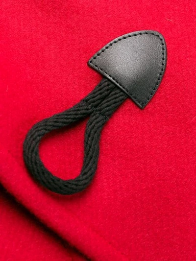 Shop Saint Laurent Trenca Duffle Coat In Red