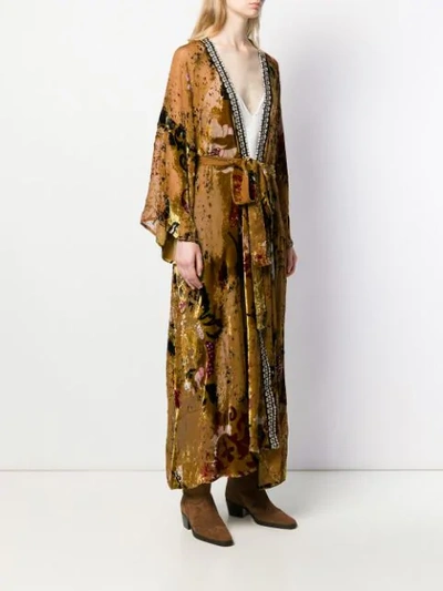 Shop Anjuna Silk Blend Belted Coat In Brown