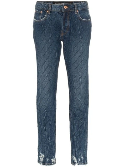 Shop Filles À Papa Crystal-embellished Slim Jeans In Blue
