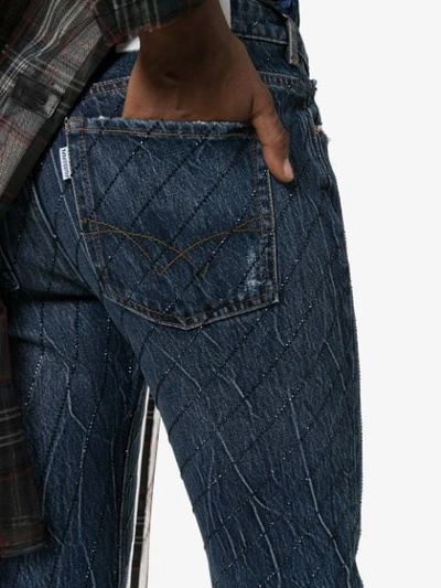 Shop Filles À Papa Crystal-embellished Slim Jeans In Blue