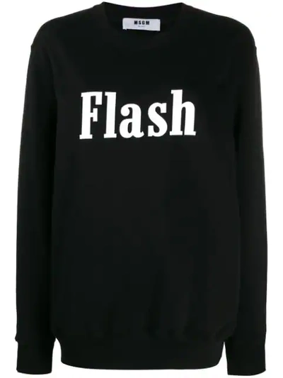 Shop Msgm Flash Oversized Sweatshirt In Black