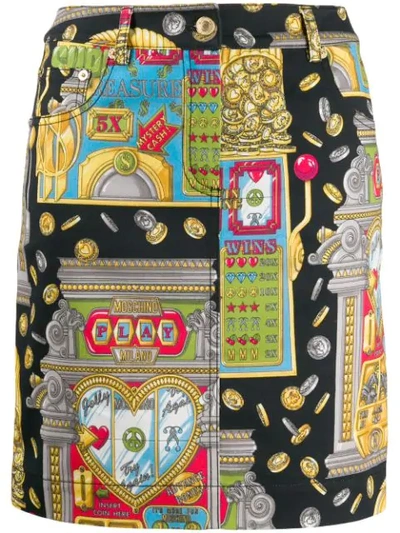 Shop Moschino Slot Machine Skirt In Yellow ,black