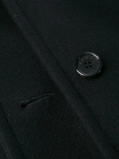 Shop Kenzo Single-breasted Wool Coat In Black