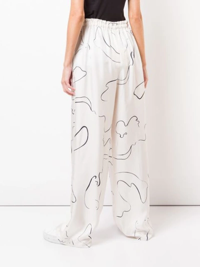 Shop The Row Printed Wide Leg Trousers In White