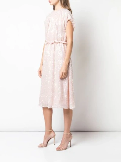Shop Adam Lippes Sequined Midi Dress In Pink