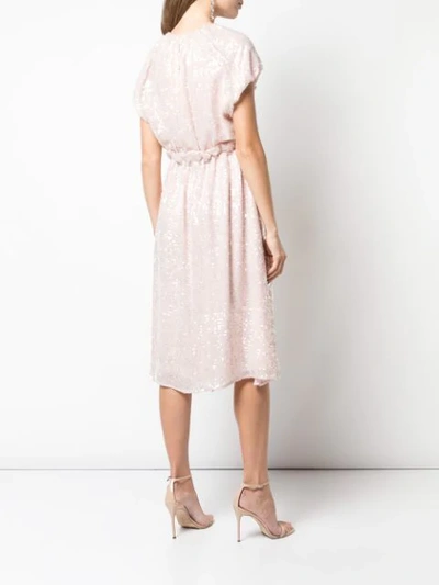 Shop Adam Lippes Sequined Midi Dress In Pink