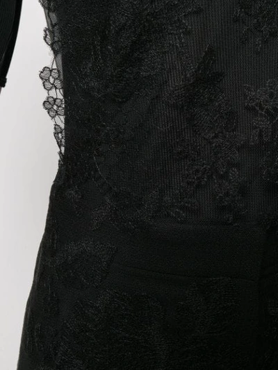 Shop Vera Wang Long Lace Blouse In Black