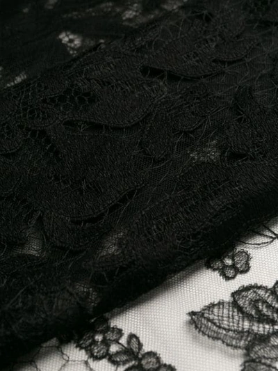 Shop Vera Wang Long Lace Blouse In Black