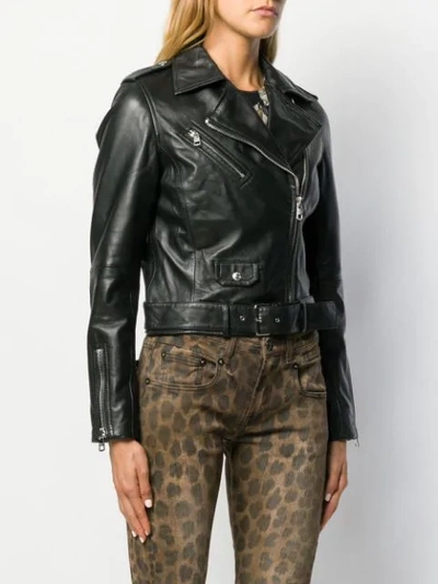 Shop Calvin Klein Jeans Est.1978 Leather Biker Jacket In Black