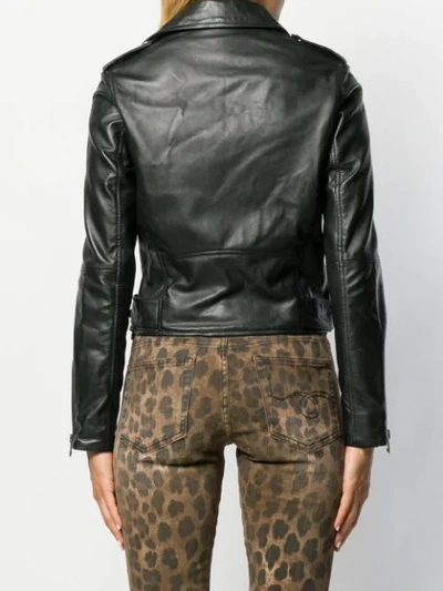 Shop Calvin Klein Jeans Est.1978 Leather Biker Jacket In Black