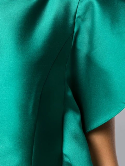 Shop Alberta Ferretti Ruffled Sleeve Gown In 0383 Green