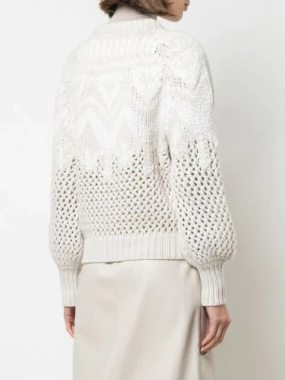 Shop Brunello Cucinelli Open Knit Jumper In White