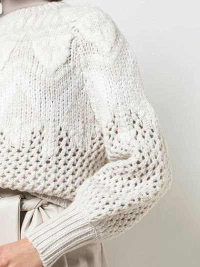 Shop Brunello Cucinelli Open Knit Jumper In White